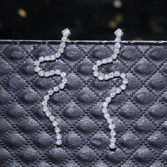 💞Simple Trendy Snake Shiny Fashion Earrings for Women, MARR9126 - Picture 2 of 6